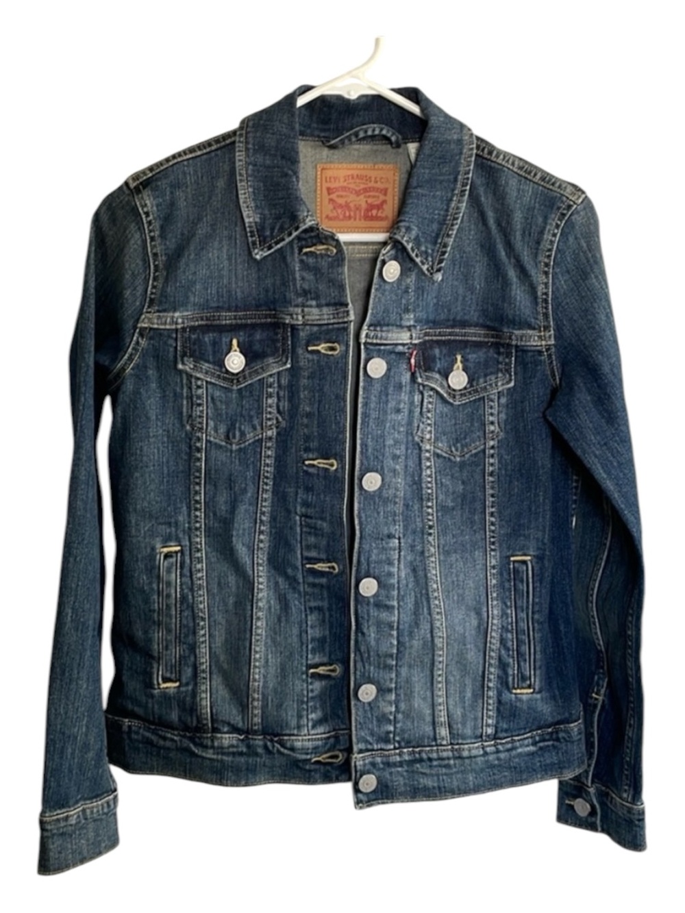 Levi’s Denim Jean Trucker Jacket Medium Wash XS EUC